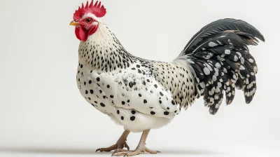 White Chicken on White Background