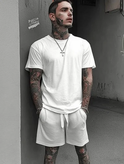 Tattooed Guy in Street Wear