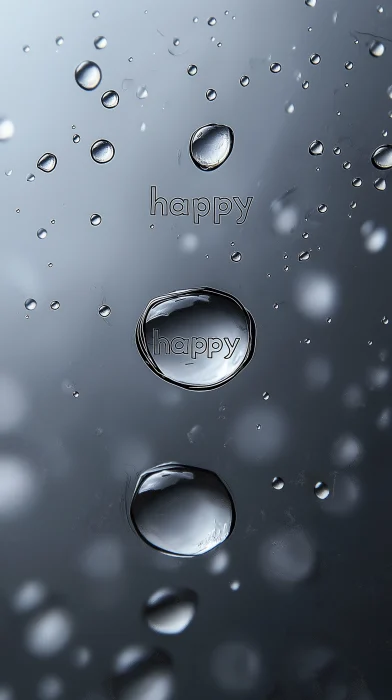 3D Water Droplet Font Advertising