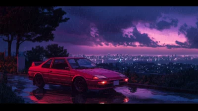 Cinematic Red Toyota Trueno