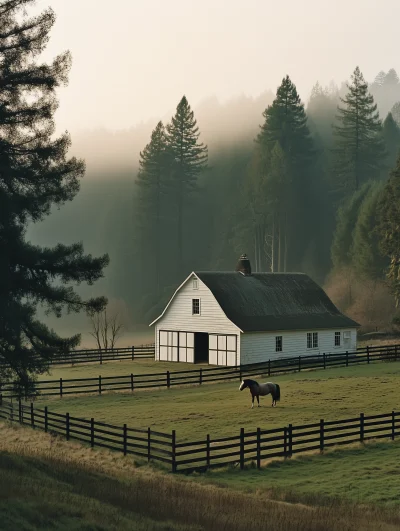 Scenic Countryside Farmhouse Photo