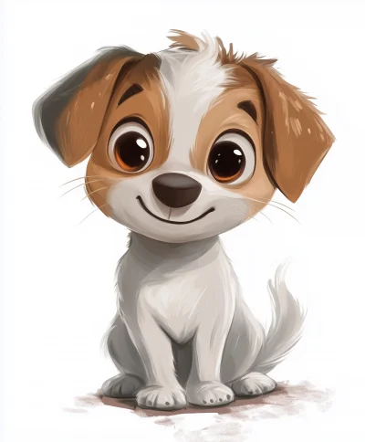 Adorable Puppy Cartoon Style