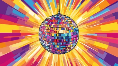 Colorful Disco Ball Pop Art