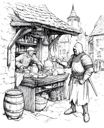 Medieval Scenes Coloring Book