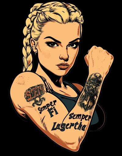 Colorful Comic Book Style Art of Lagertha