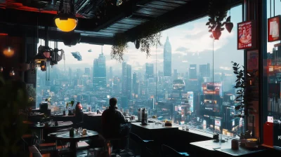 Cyberpunk Coffee Shop