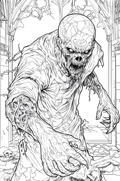 Horror Coloring Page for Adults