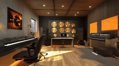 Recording Studio with Gold Records