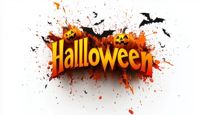 Halloween 3D Text and Decorations