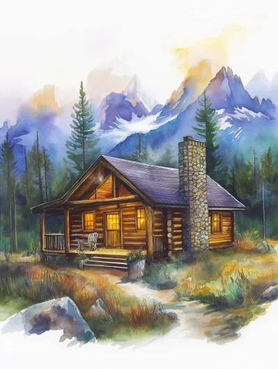 Rustic Cabin in American Style