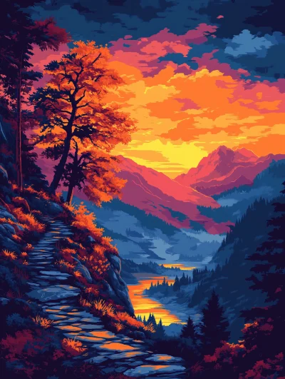 Breathtaking Mountain Sunset