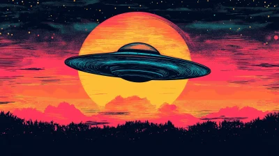 Colorful UFO Poster Art