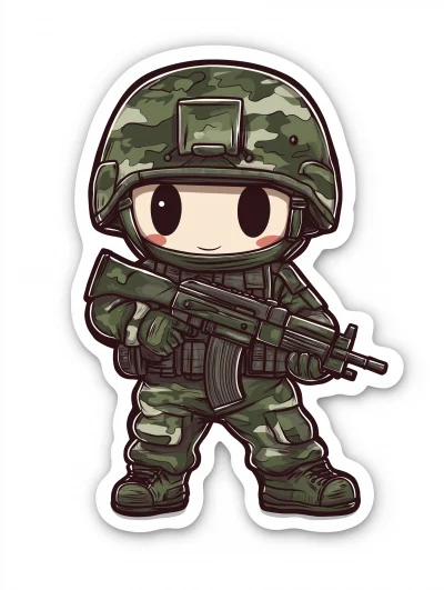 Russian Spetsnaz Soldier Sticker Illustration