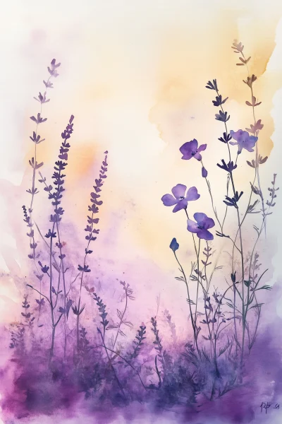 Delicate Watercolor Lavender Page