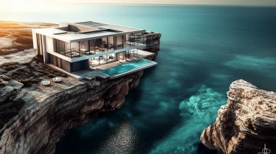 Luxurious Modern Hotel on Rocky Coastline