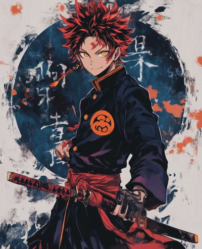 Anime Style Samurai with Katana