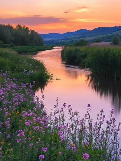 Tranquil Sunset Landscape