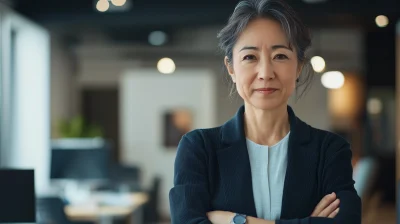 Stylish Japanese Woman in Office