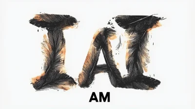 Hand drawn logo with ‘I AM’ text