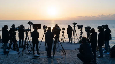 Morning News Coverage by the Sea