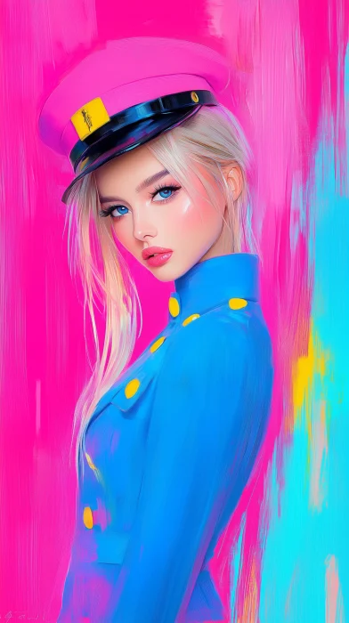 Pastel Neon Woman Illustration