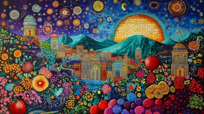 Hossein Behzad Miniature Painting of Tabriz City