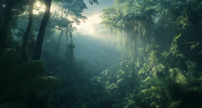 Misty Rainforest at Dawn