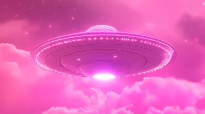 Pink UFO in the sky