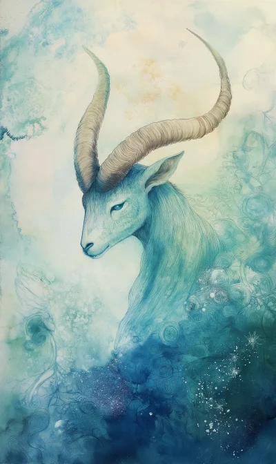 Capricorn Zodiac Sign Painting