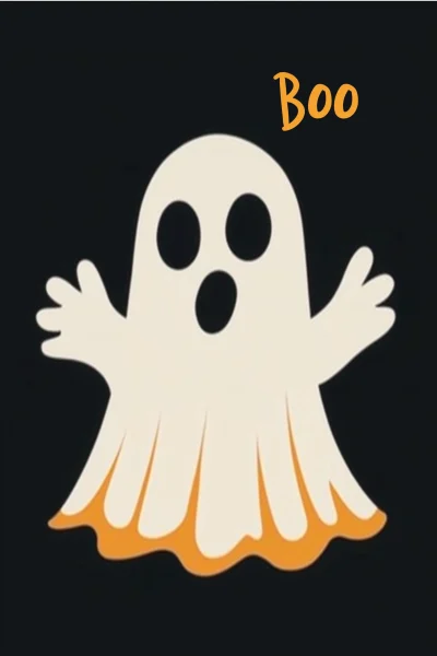 Cute Ghost Saying Boo