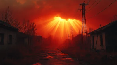 Red Sunset in Chernobyl