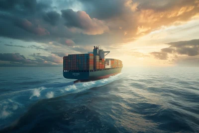 Container Ship on the Ocean