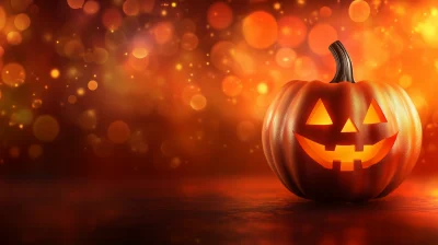 Halloween Pumpkin Bokeh Background