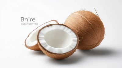 Coconut on White Background