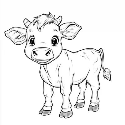 Farm Cow Coloring Vector