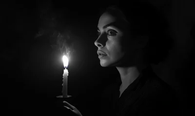 Eerie Candlelight Portrait