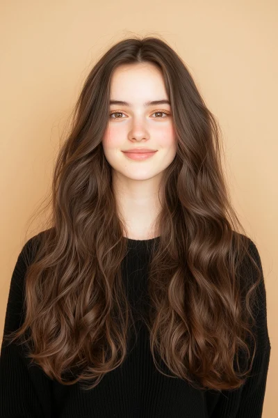 Stylish Woman with Long Hair