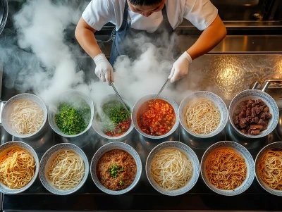 Chef Cooking Noodles