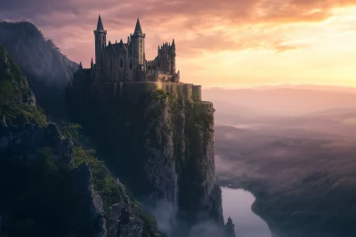 Majestic Castle on Cliff