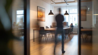 Blurry Office Discussion