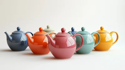 Vibrant Coloured Ceramic Teapot Set