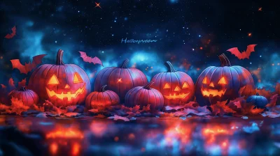 Halloween Neon Illustration Artwork