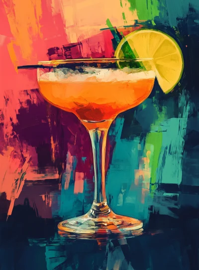 Abstract Margarita Glass Art