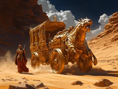 Golden Chariot in the Desert