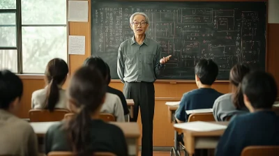 Chinese Professor Teaching in Classroom