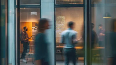 Friendly People Talking in Designer Office