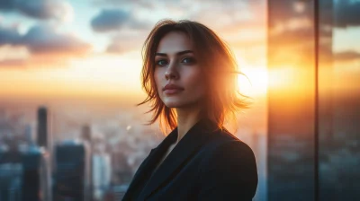 Dramatic Business Woman Portrait