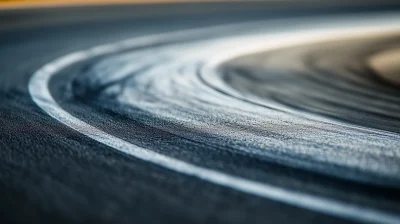 Race Track Curve with Tire Marks