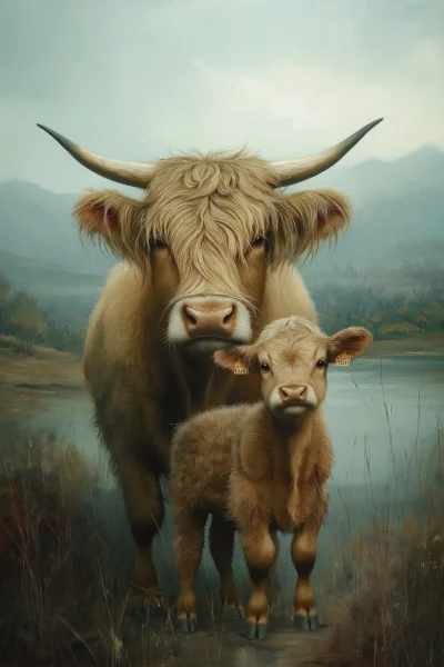 Highland Cow Family