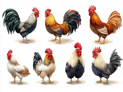 Six Roosters